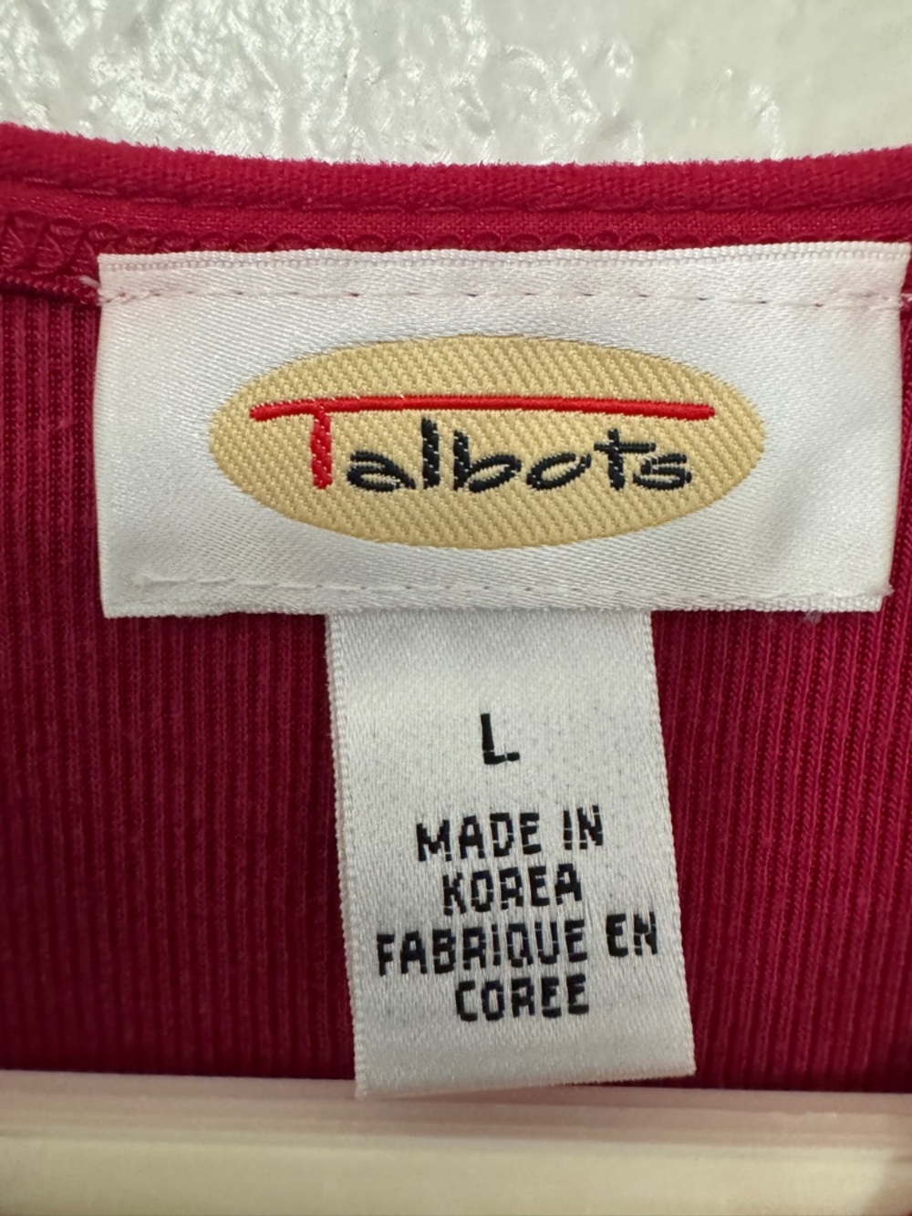 Talbots Raspberry Ribbed Long Sleeve Top - Picture 5 of 10